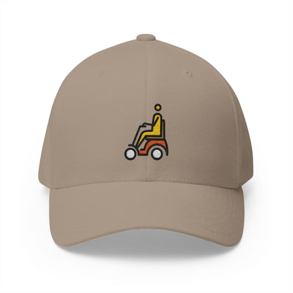 Man In Motorized Wheelchair Emoji Khaki Cap – Premium by Capmoji
