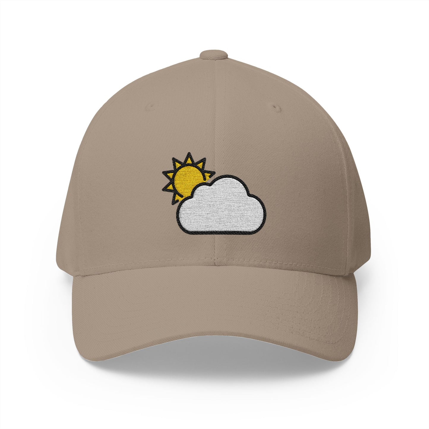 Sun Behind Large Cloud Emoji Khaki Cap – Premium by Capmoji