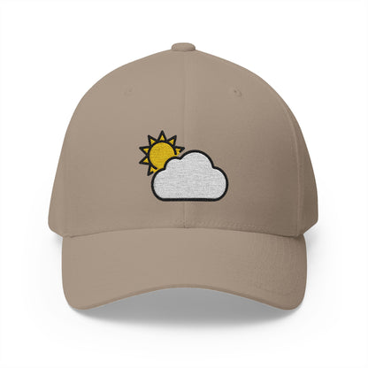 Sun Behind Large Cloud Emoji Khaki Cap – Premium by Capmoji