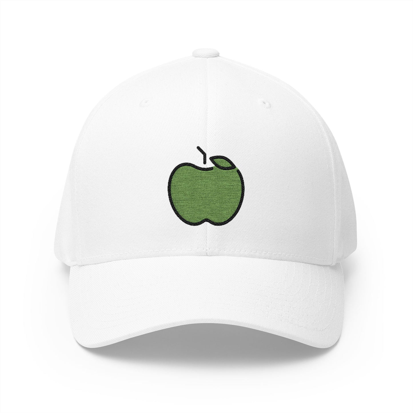 Green Apple Emoji White Cap – Premium by Capmoji