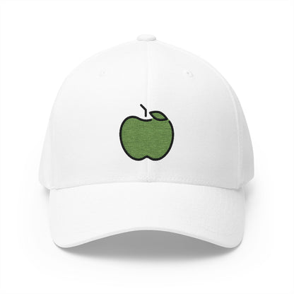 Green Apple Emoji White Cap – Premium by Capmoji