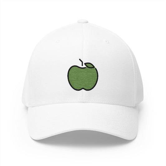 Green Apple Emoji White Cap – Premium by Capmoji