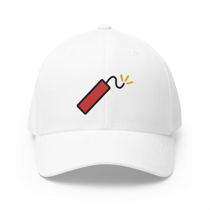 Firecracker Emoji White Cap – Premium by Capmoji