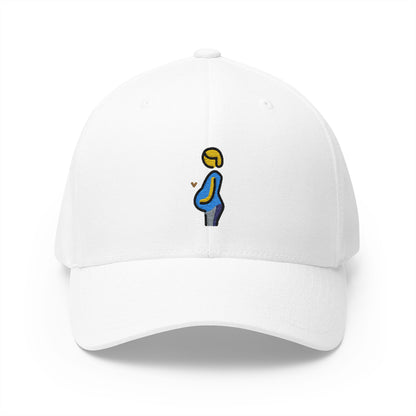 Pregnant Person Emoji White Cap – Premium by Capmoji