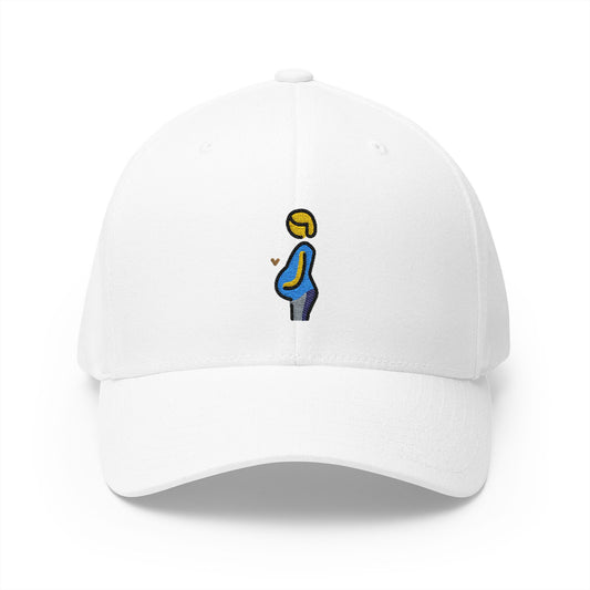 Pregnant Person Emoji White Cap – Premium by Capmoji