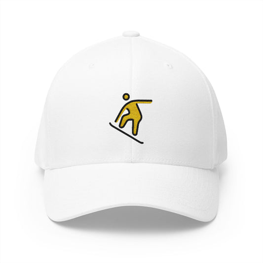 Snowboarder Emoji White Cap – Premium by Capmoji