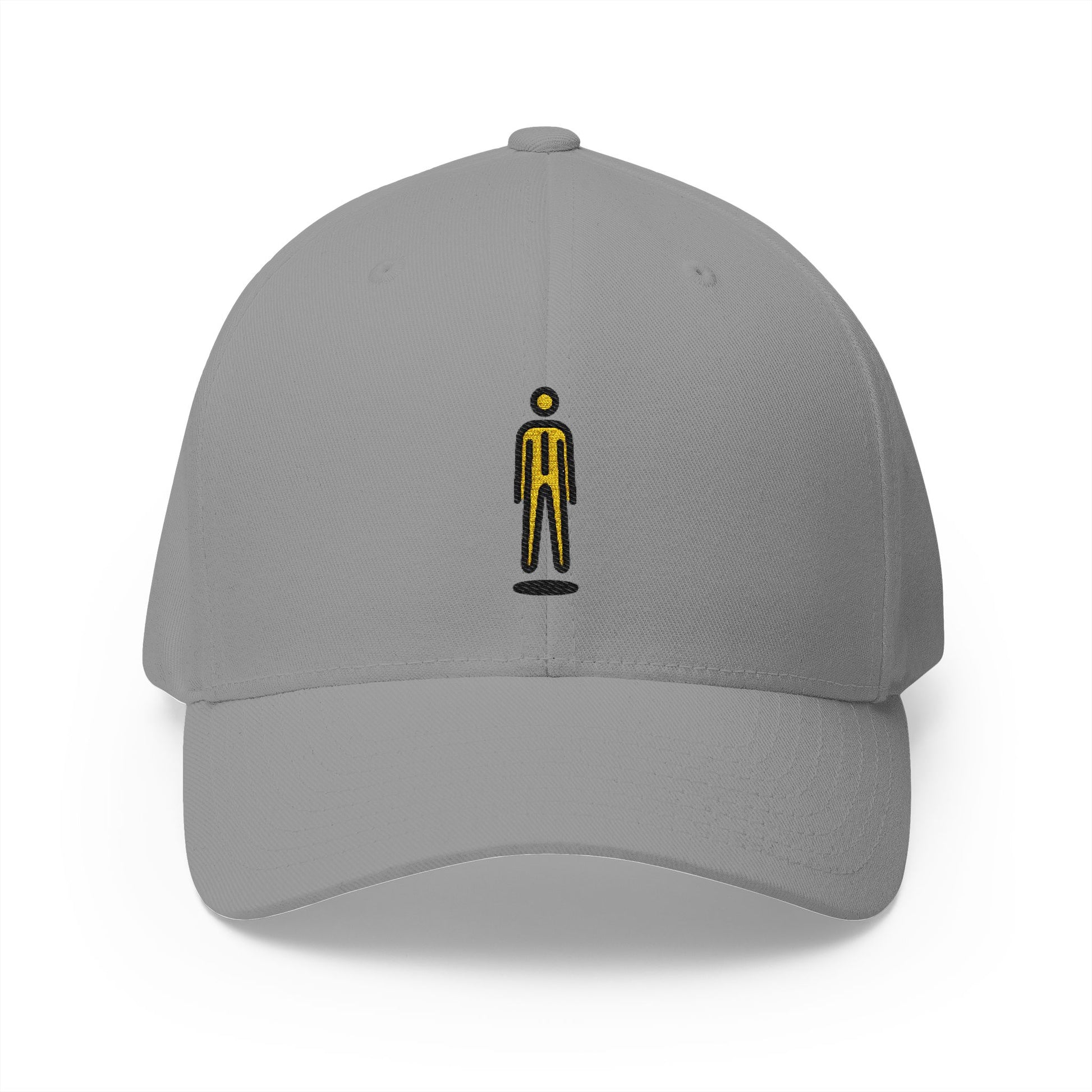 Person In Suit Levitating Emoji Grey Cap – Premium by Capmoji
