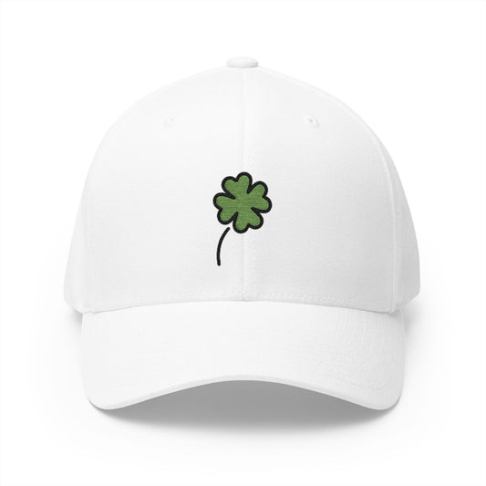 Four Leaf Clover Emoji White Cap – Premium by Capmoji