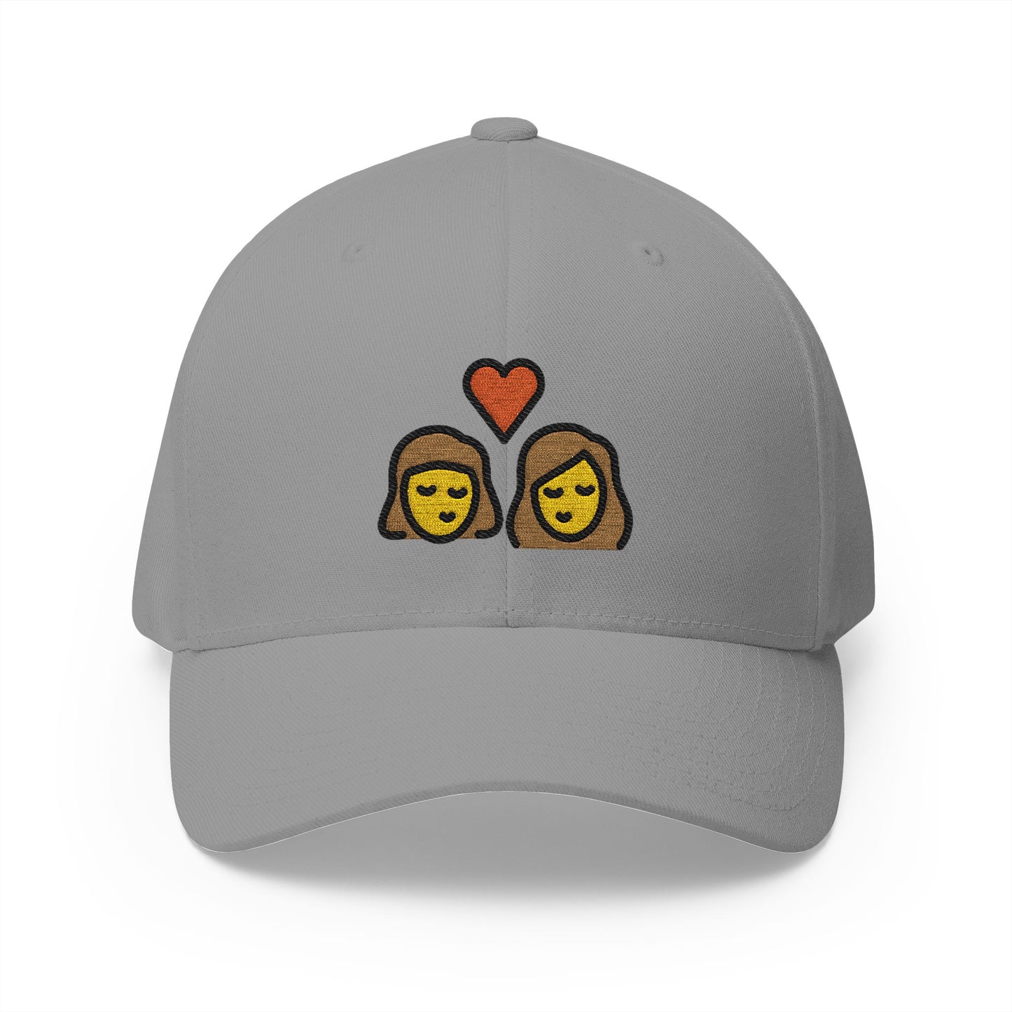 Kiss: Woman, Woman Emoji Grey Cap – Premium by Capmoji