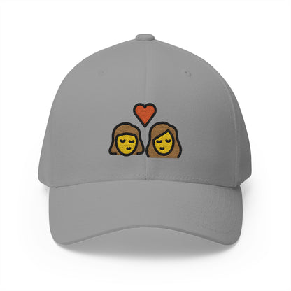 Kiss: Woman, Woman Emoji Grey Cap – Premium by Capmoji
