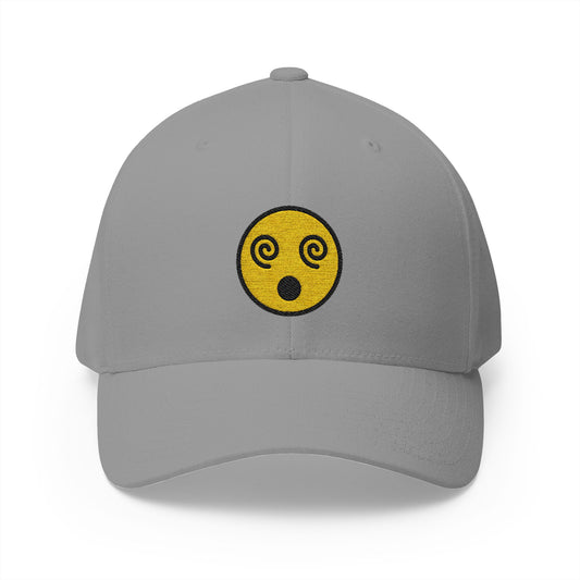Face With Spiral Eyes Emoji Grey Cap – Premium by Capmoji