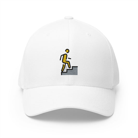 Evacuate Vertical Emoji White Cap – Premium by Capmoji