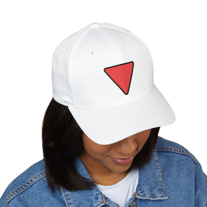 Red Triangle Pointed Down Emoji Cap – Premium by Capmoji