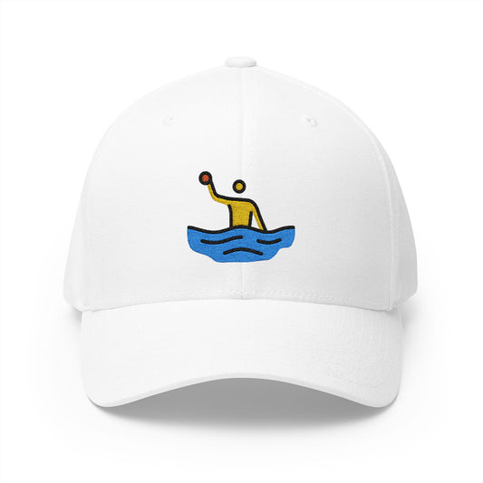 Person Playing Water Polo Emoji White Cap – Premium by Capmoji