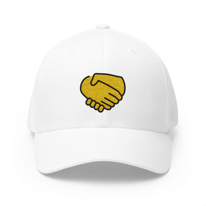 Handshake Emoji White Cap – Premium by Capmoji