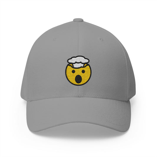 Exploding Head Emoji Grey Cap – Premium by Capmoji