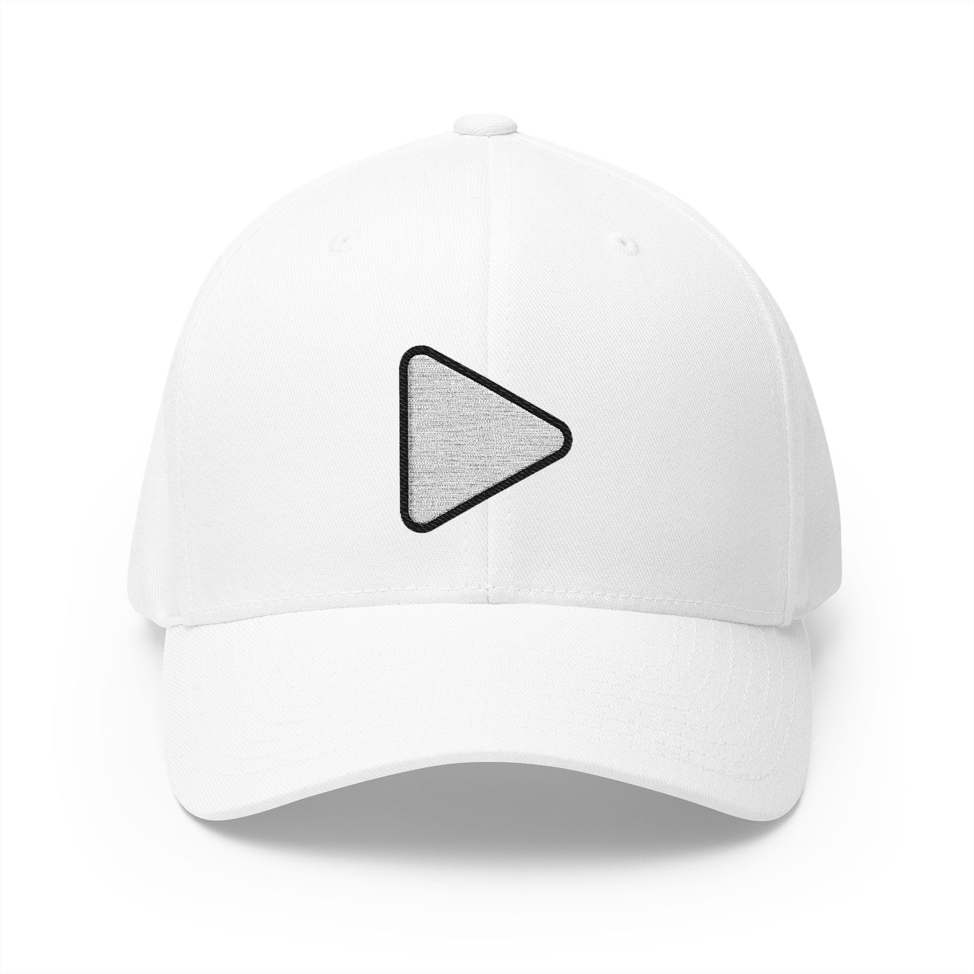 Play Button Emoji White Cap – Premium by Capmoji