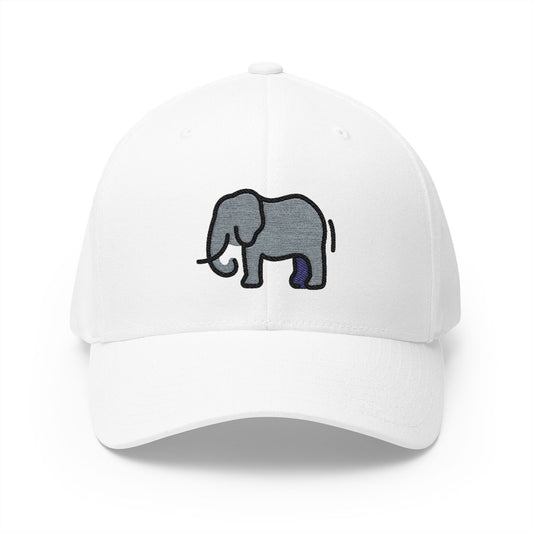 Elephant Emoji White Cap – Premium by Capmoji