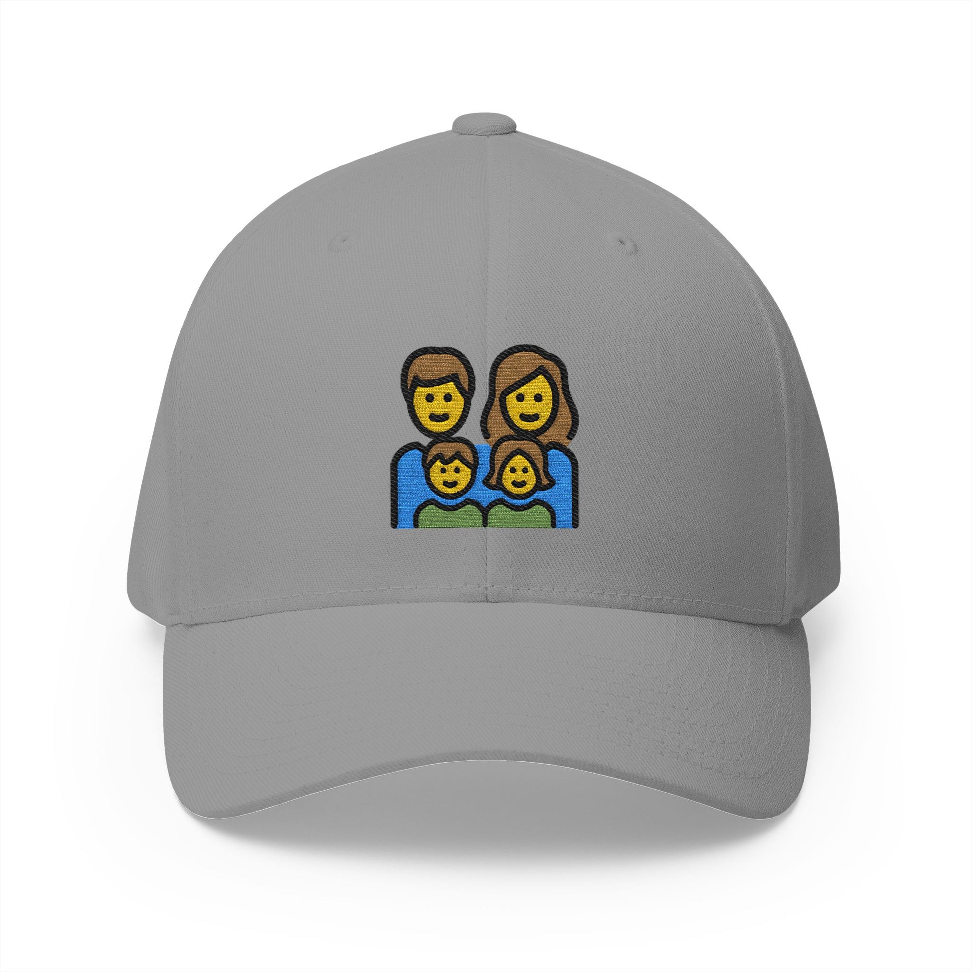 Family: Man, Woman, Girl, Boy Emoji Grey Cap – Premium by Capmoji