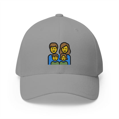 Family: Man, Woman, Girl, Boy Emoji Grey Cap – Premium by Capmoji