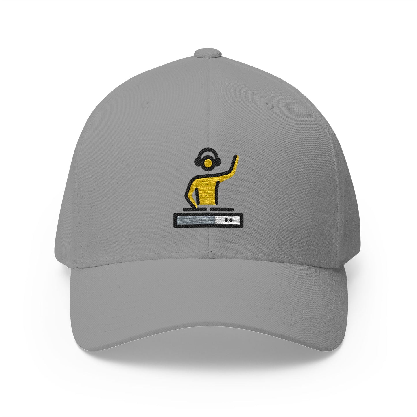 Dj Man Emoji Grey Cap – Premium by Capmoji
