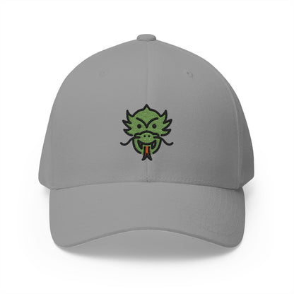 Dragon Face Emoji Grey Cap – Premium by Capmoji