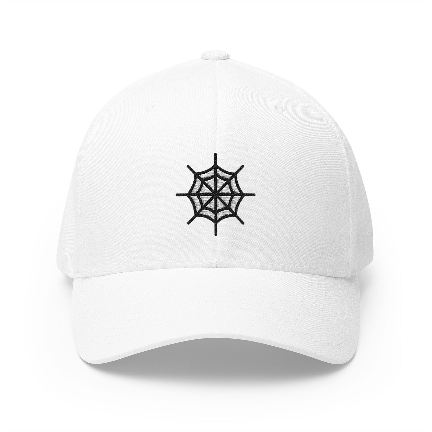 Spider Web Emoji White Cap – Premium by Capmoji