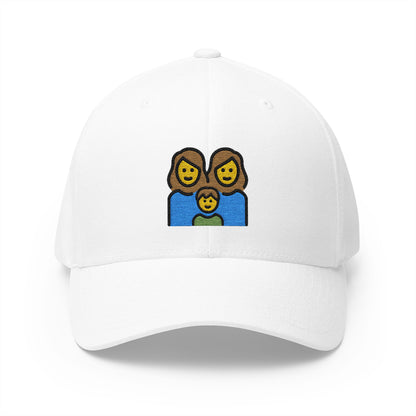 Family: Woman, Woman, Boy Emoji White Cap – Premium by Capmoji