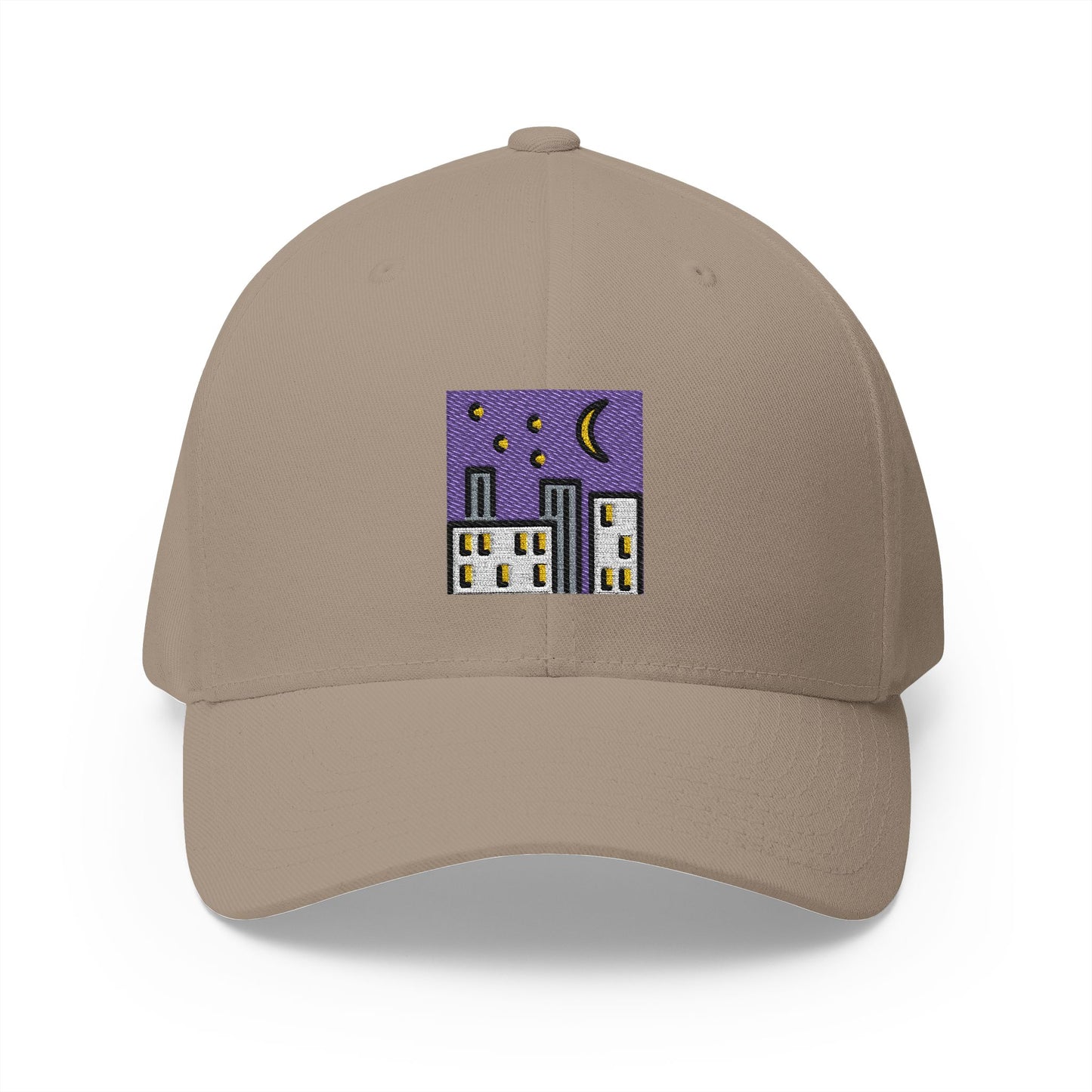 Night With Stars Emoji Khaki Cap – Premium by Capmoji