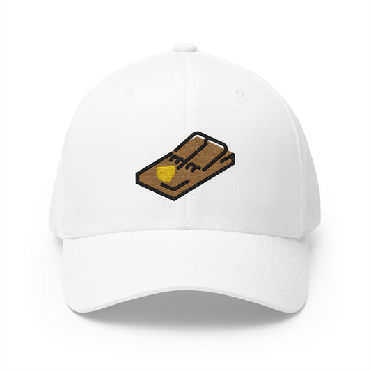 Mouse Trap Emoji White Cap – Premium by Capmoji