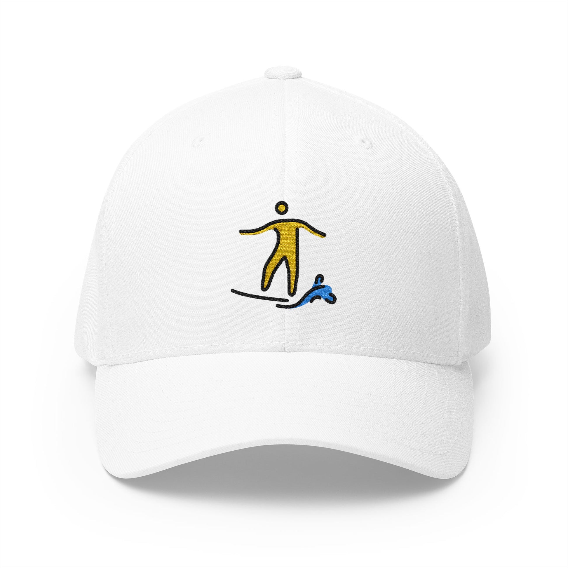 Person Surfing Emoji White Cap – Premium by Capmoji