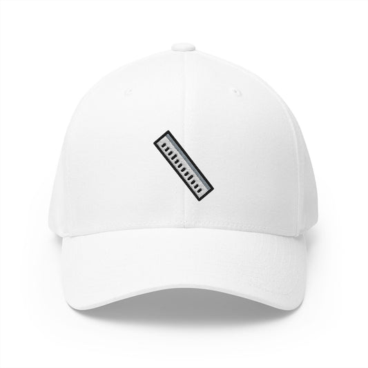 Straight Ruler Emoji White Cap – Premium by Capmoji