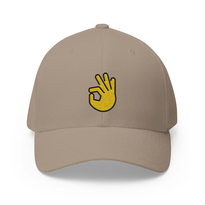 Ok Hand Emoji Khaki Cap – Premium by Capmoji