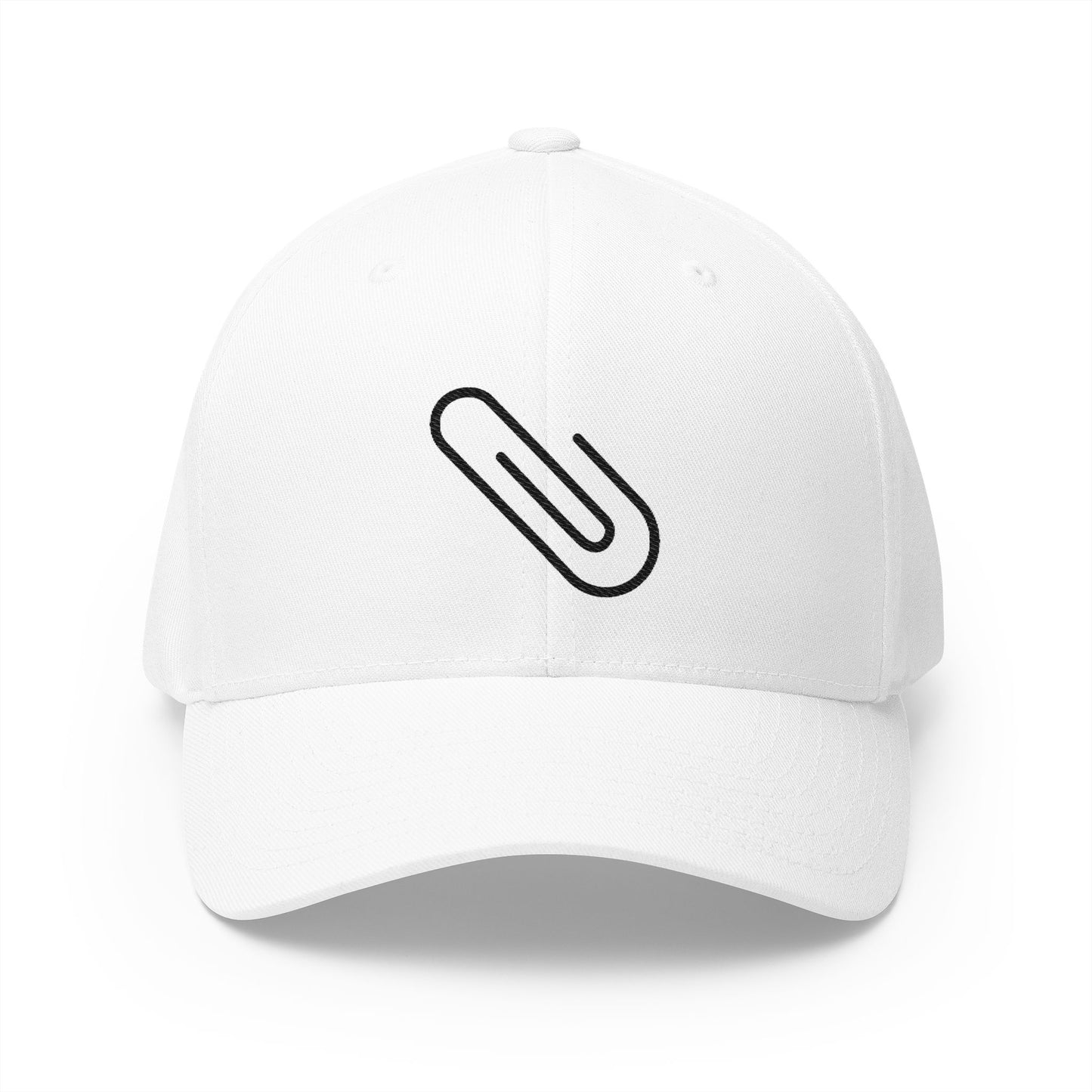 Paperclip Emoji White Cap – Premium by Capmoji