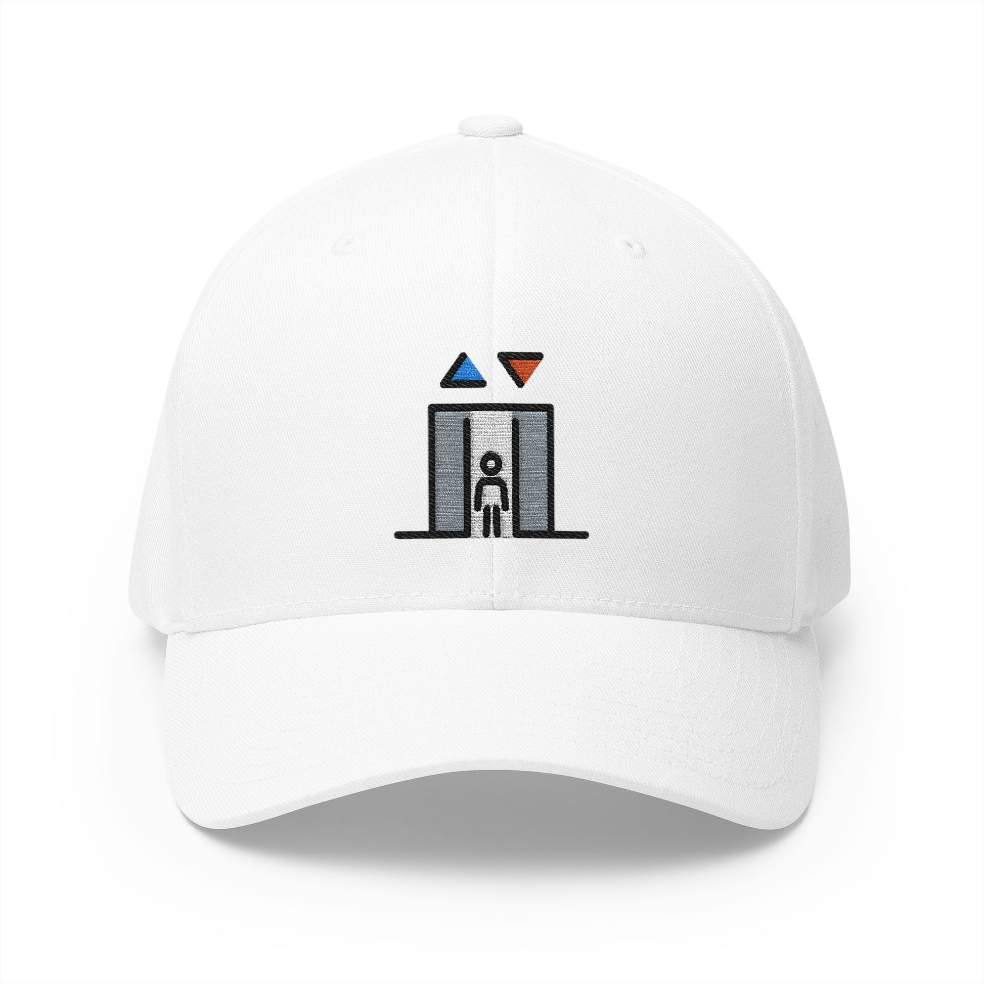 Elevator Emoji White Cap – Premium by Capmoji