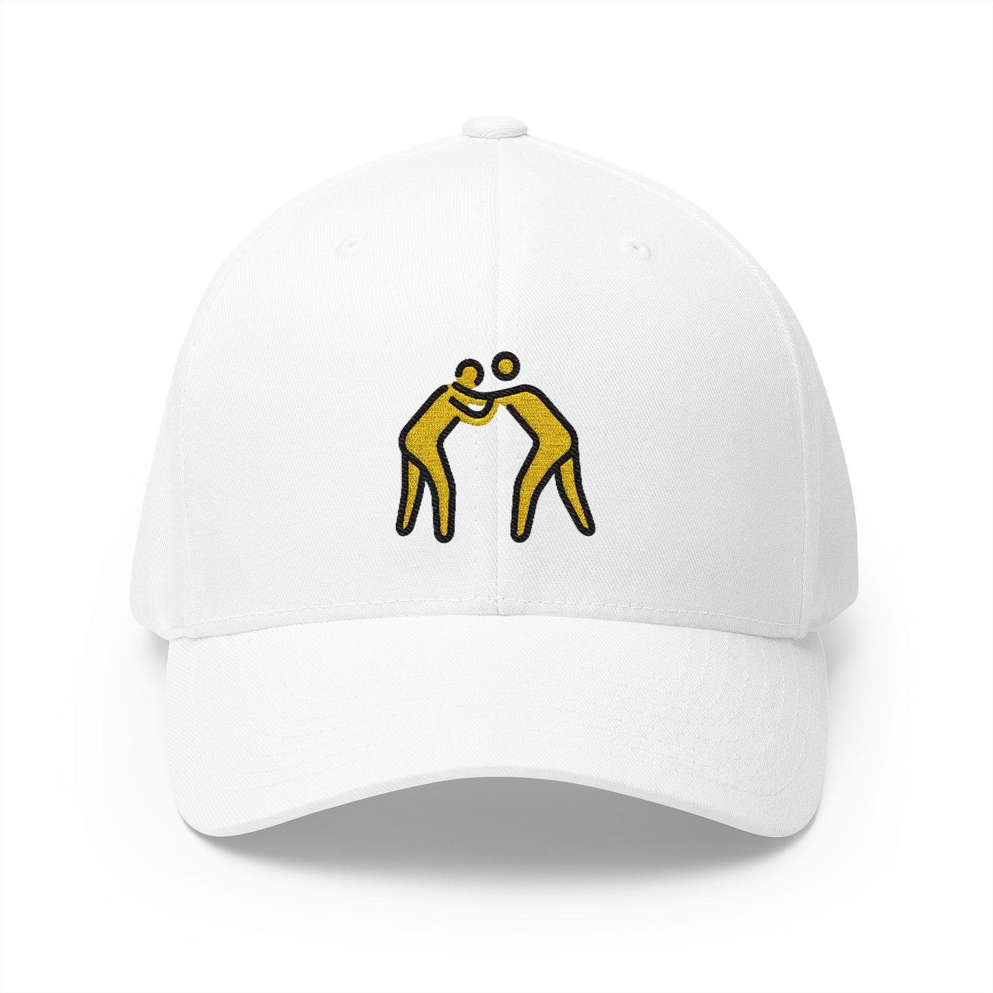 People Wrestling Emoji White Cap – Premium by Capmoji
