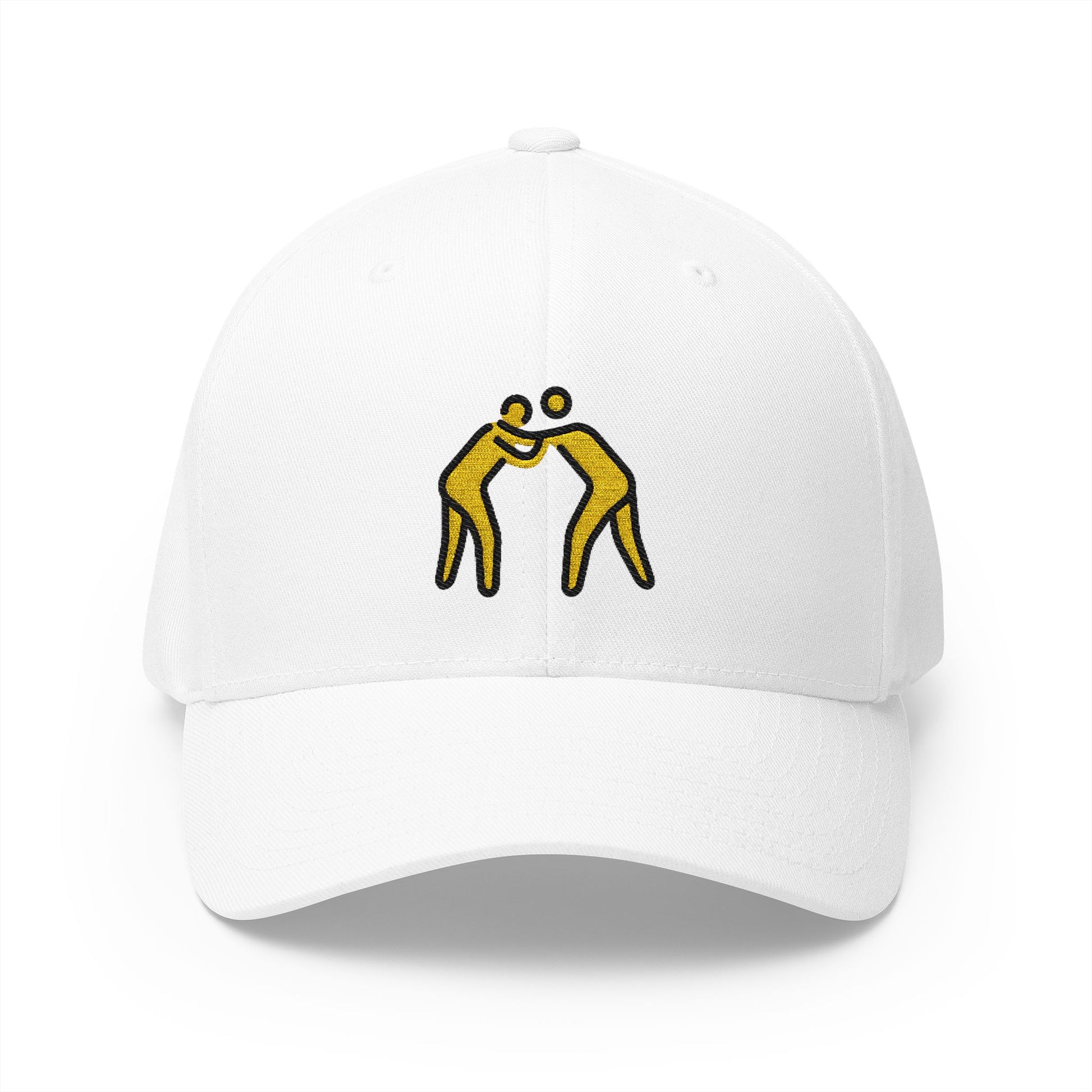 People Wrestling Emoji White Cap – Premium by Capmoji