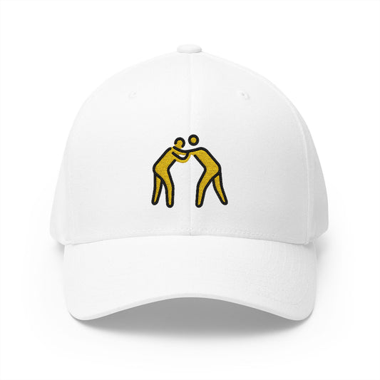 People Wrestling Emoji White Cap – Premium by Capmoji