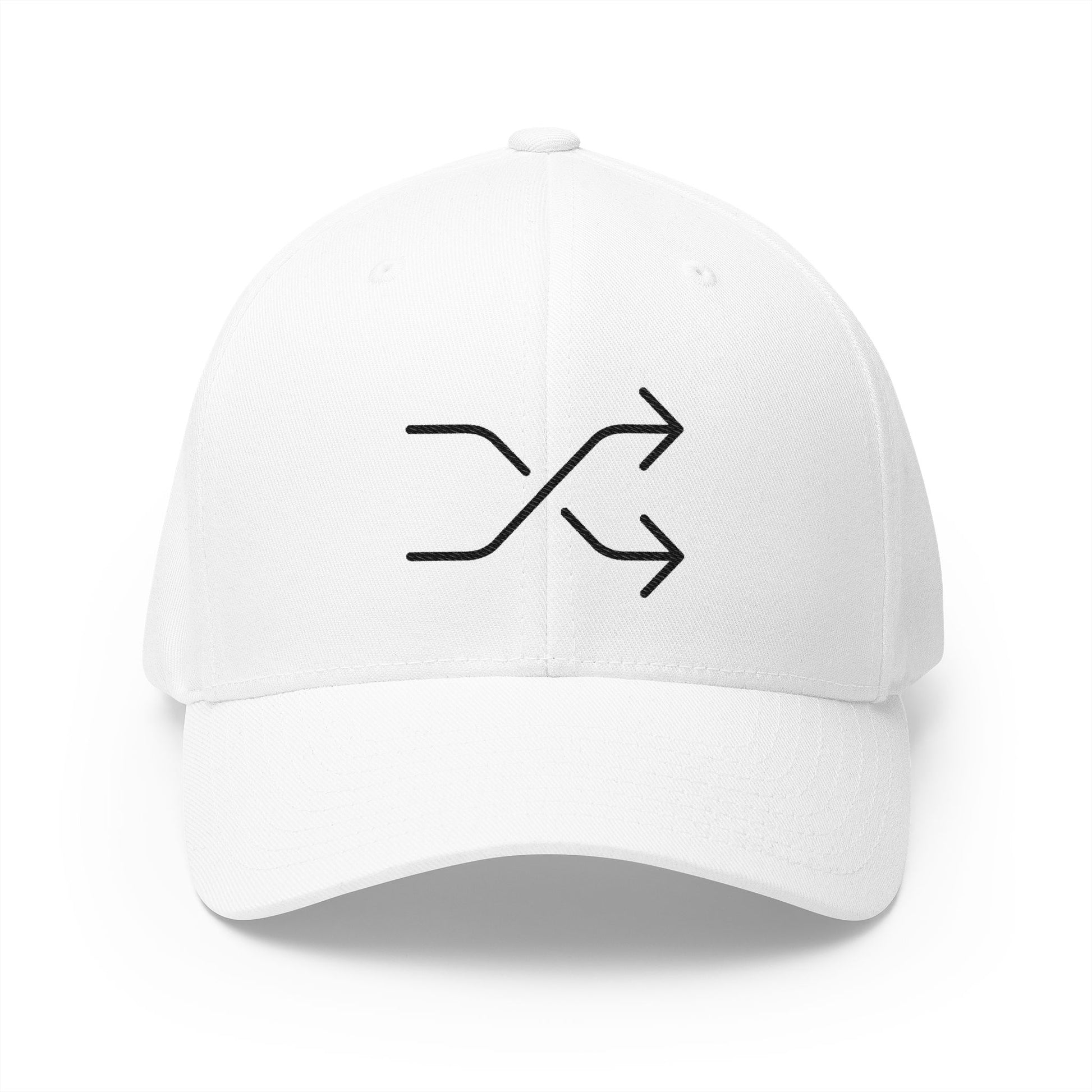 Shuffle Tracks Button Emoji White Cap – Premium by Capmoji