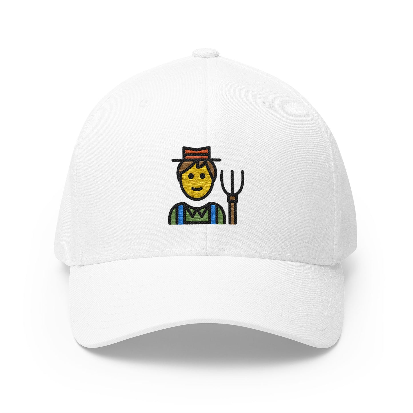 Man Farmer Emoji White Cap – Premium by Capmoji