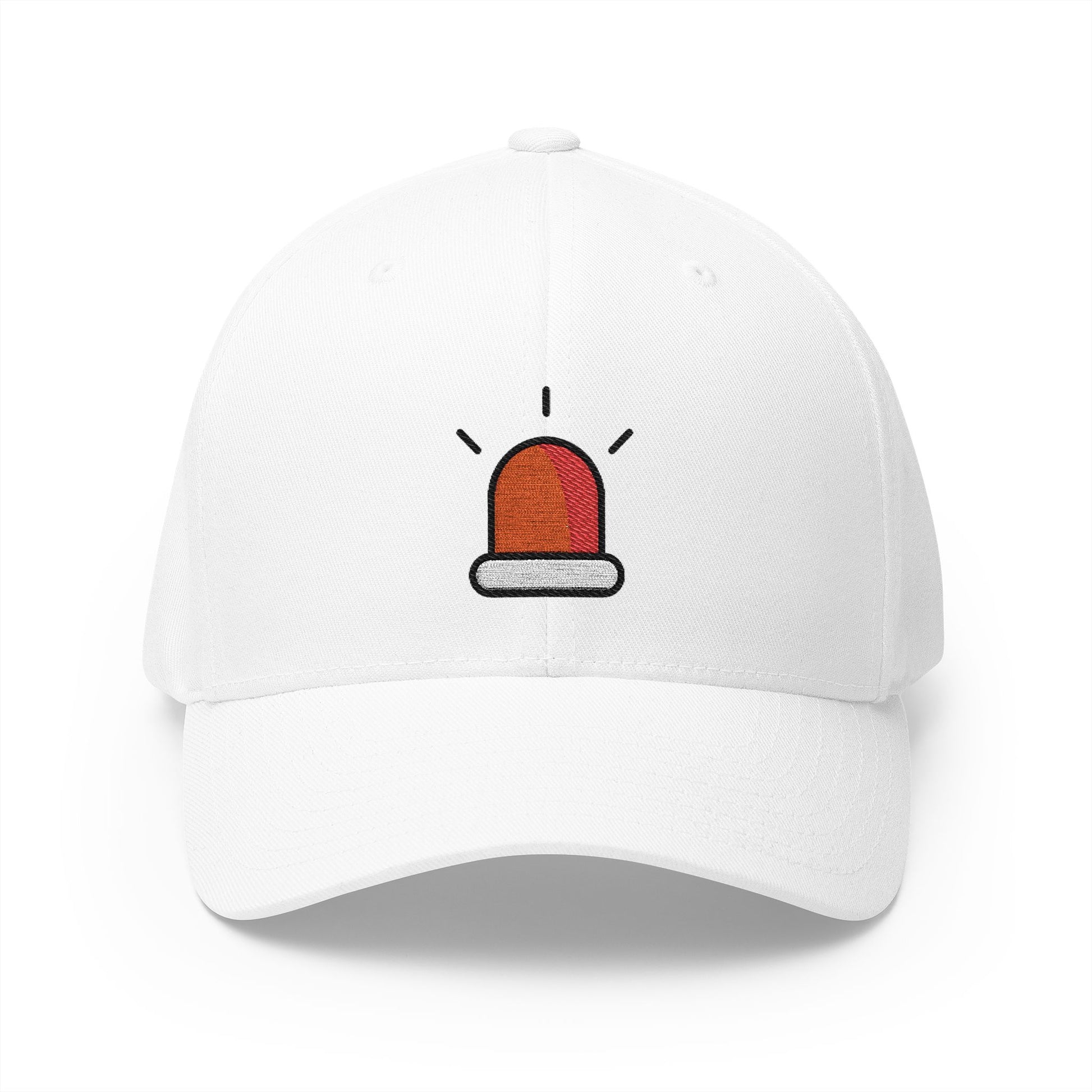 Police Car Light Emoji White Cap – Premium by Capmoji