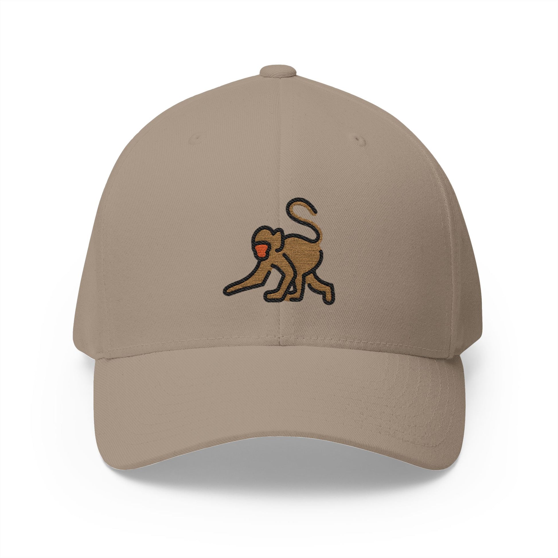 Monkey Emoji Khaki Cap – Premium by Capmoji