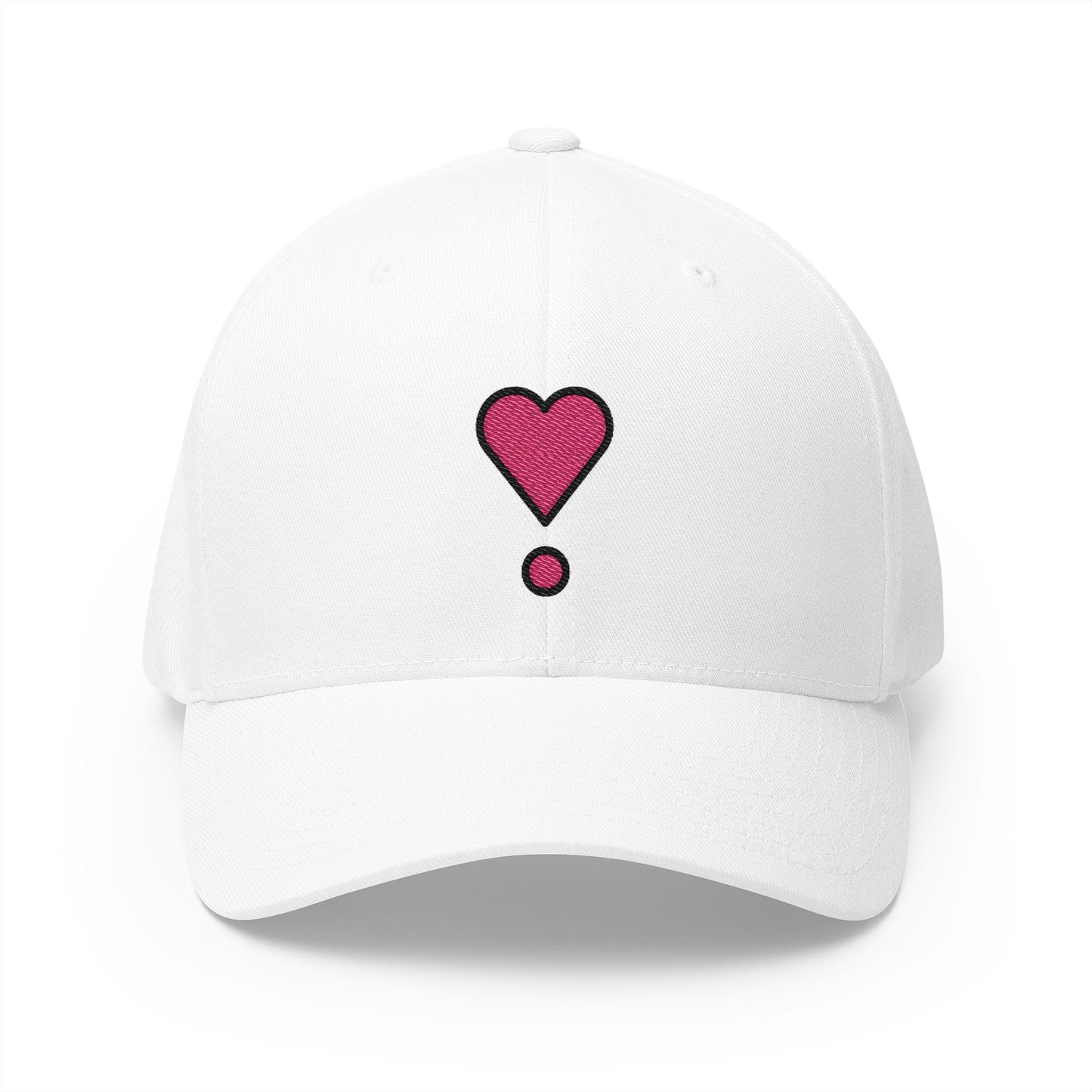 Heart Exclamation Emoji White Cap – Premium by Capmoji