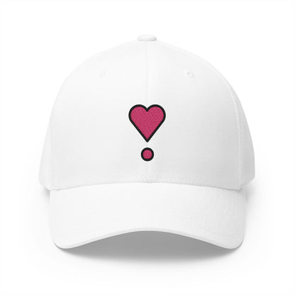 Heart Exclamation Emoji White Cap – Premium by Capmoji