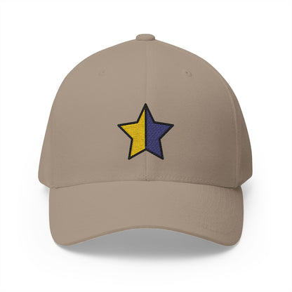 Star With Right Half Black Emoji Khaki Cap – Premium by Capmoji