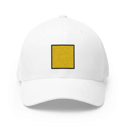 Yellow Square Emoji White Cap – Premium by Capmoji