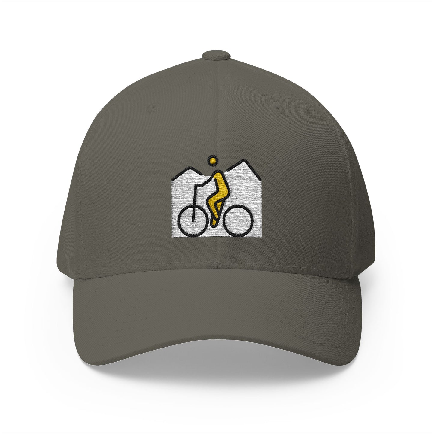 Person Mountain Biking Emoji Olive Cap – Premium by Capmoji