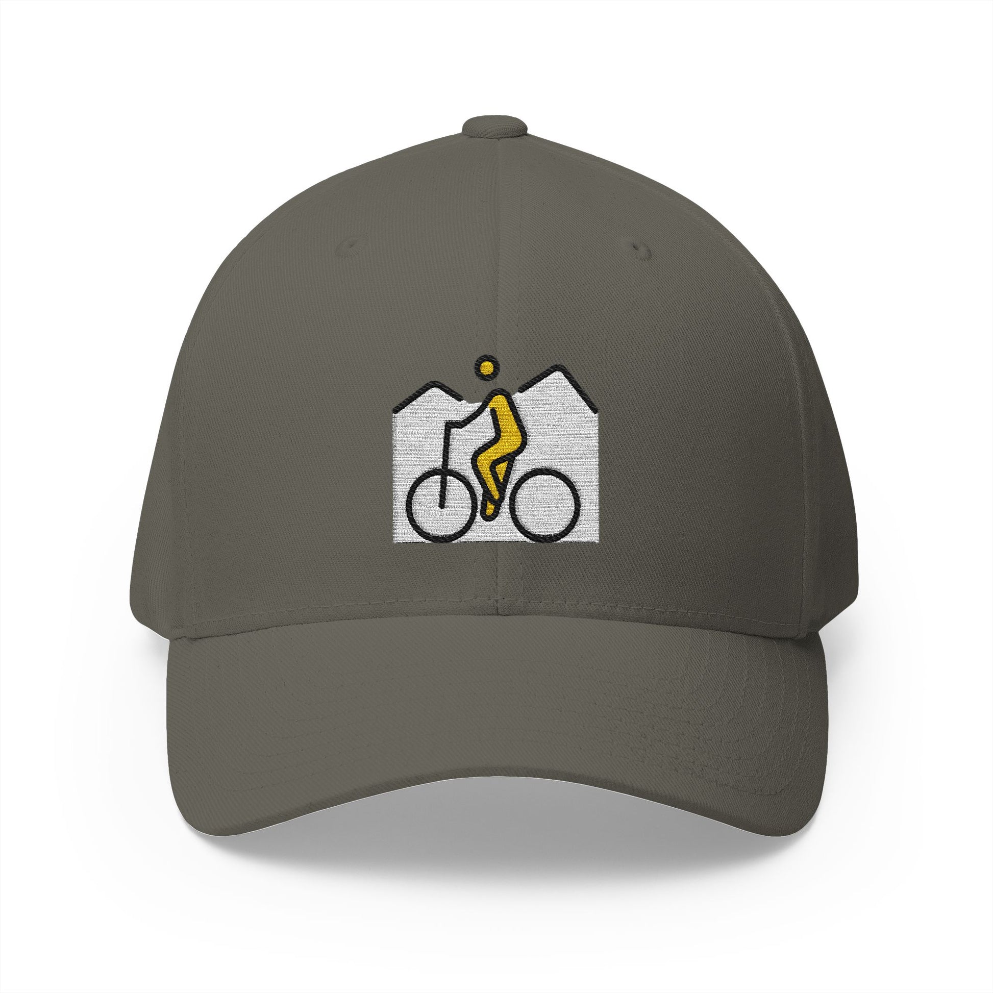 Person Mountain Biking Emoji Olive Cap – Premium by Capmoji