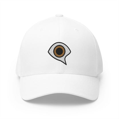 Eye In Speech Bubble Emoji White Cap – Premium by Capmoji