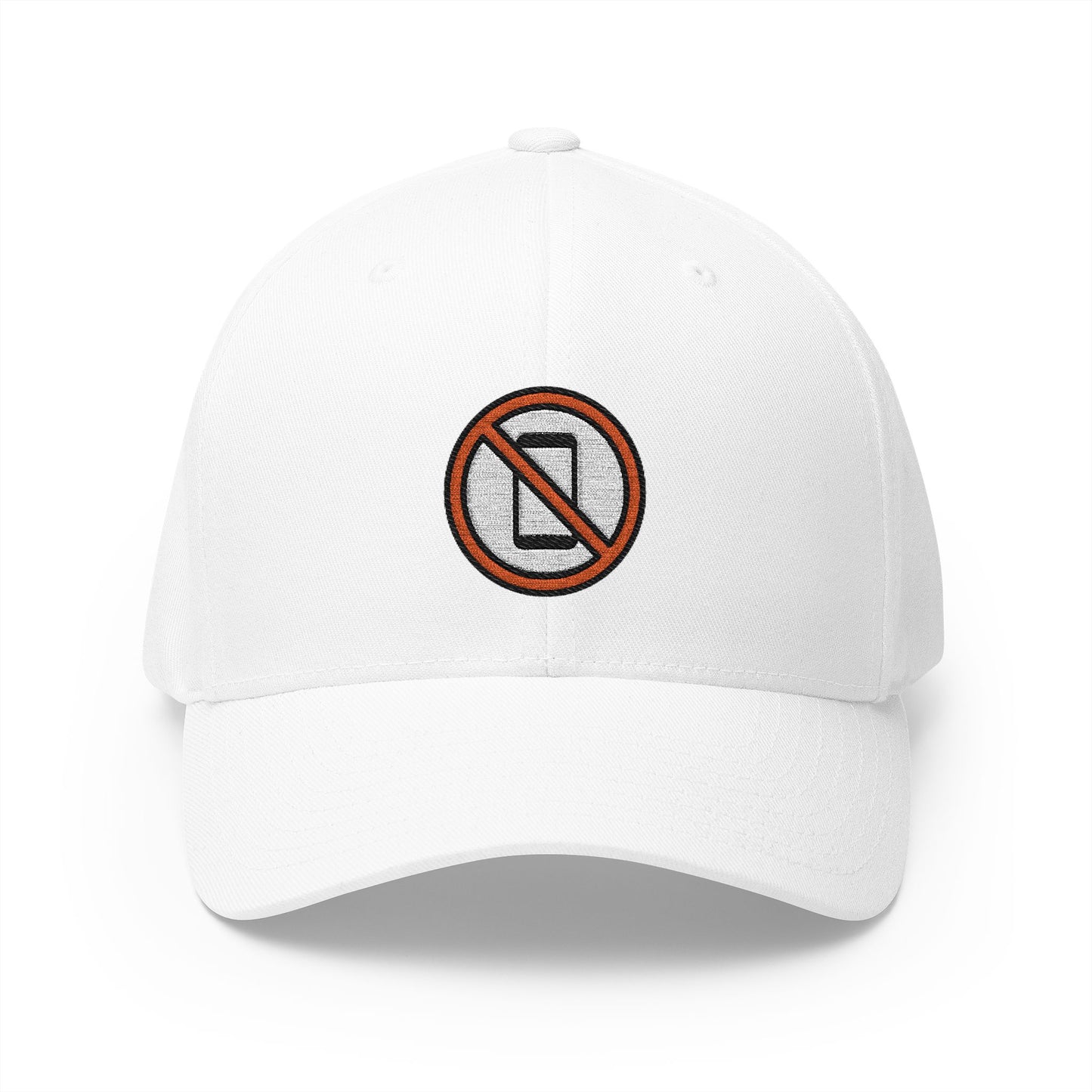 No Mobile Phones Emoji White Cap – Premium by Capmoji